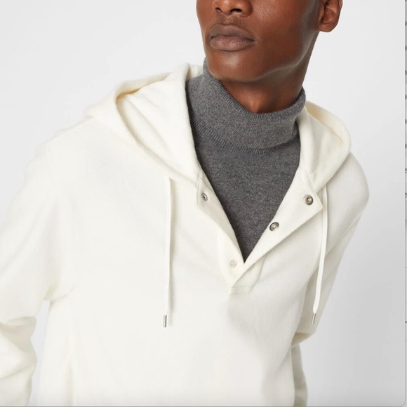 Brushed Hoodie - New WithTags - NEVER WORN - White/ Egret - Picture 3 of 5